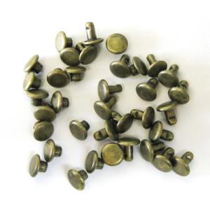 小カシメ 両面短足 アンティーク 6コ入