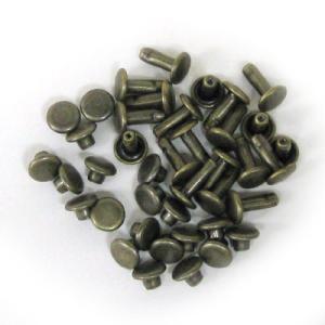 小カシメ 両面長足 アンティーク 6コ入