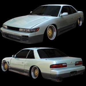 シルビア PS13 s13 エアロセット S63/5〜H5/9 FRP 未塗装 社外品 SILVIA 純正オプション デザイン 数量限定特価｜パーツランド Yショッピング2号店