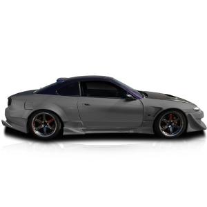 シルビア S14 サイドステップ 前期 エアロ FRP 未塗装 社外品 左右
