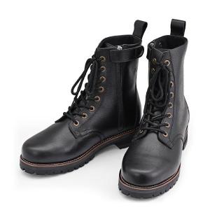 26291 デイトナ HBS-007 ミドルブーツ 本革 牛革 シフトパッド内蔵 サイドジップ ブラック 24.0cm/レディース