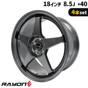 4本セット Rayone Racing 5089 18インチ 8.5J+40 5H PCD100 アルミホイール ガングレー ガンメタ｜partsmax