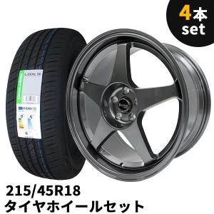 タイヤホイール 4本セット Rayone Racing 5089　18インチ 8.5J +40 5H PCD100 215/45R18 ガングレー ガンメタ｜partsmax