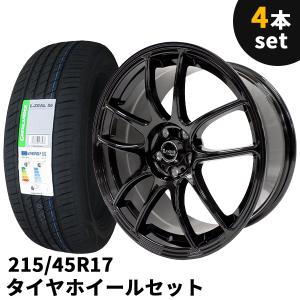 タイヤホイール 4本セット Rayone Racing A054　17インチ 7.5J 5H PCD100 +40 215/45R17 ブラック