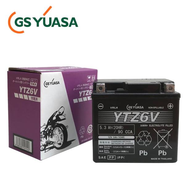 GSYUASA（GSユアサ） YTZ6V VRLA（制御弁式）バイク用バッテリー