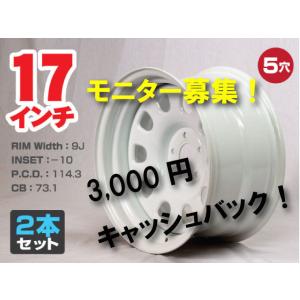 17インチ 鉄ちんホイール 極太 9J-10 5穴 PCD114.3 CB73.1 ドリ