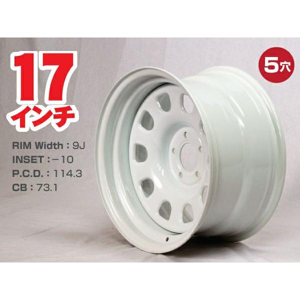 17インチ 鉄ちんホイール 極太 9J-10 5穴 PCD114.3 CB73.1 ドリ車 セダン ...