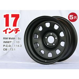 17インチ 鉄ちんホイール 極太 9J-40 5穴 PCD114.3 CB73.1 ドリ車