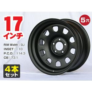 17インチ 鉄ちんホイール 極太 10J-10 5穴 PCD114.3 CB73.1 ドリ車