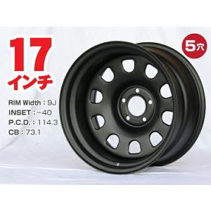 17インチ 鉄ちんホイール 極太 9J-10 5穴 PCD114.3 CB73.1 ドリ車