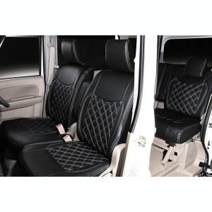 シートカバー エブリイ バン DA17V ブラックレザー ホワイトステッチ 1台分｜partsshop