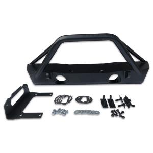 JEEP JK ラングラー  2ドア 4ドア スチール W1200mm H340mm ショートタイプ バー付 フロント バンパー ブラック パウダーコート 仕上｜partsshop