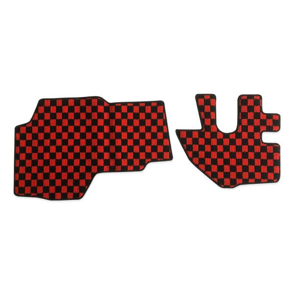 07エルフ タイタン アトラス コンドル 標準 ハイキャブ フロアマット フロント レッドチェック ...
