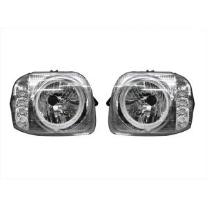 ヘッドライト JB23 ジムニー CCFLリング付 LEDウィンカー インナーメッキ クリア 左右セット｜partsshop