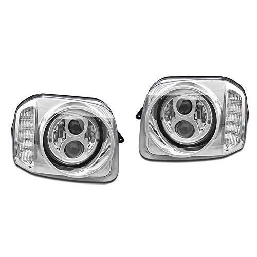 ヘッドライト JB23 ジムニー LEDウィンカー LEDリング付き メッキ ダブル プロジェクター...