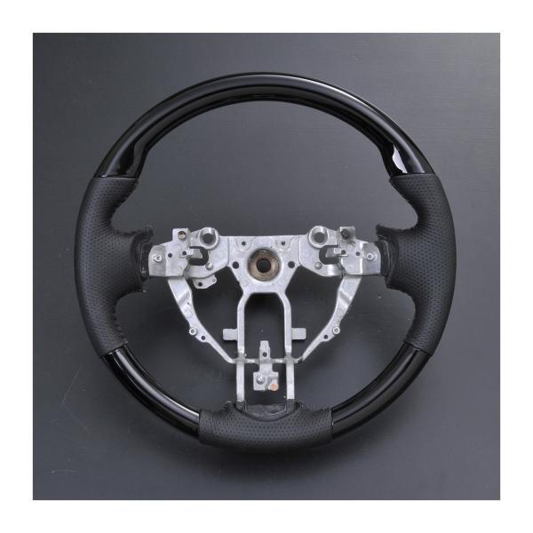 ステアリング キャラバン NV350 前期 セレナ Ｃ26 ノーマルグリップ ブラックレザー ピアノ...