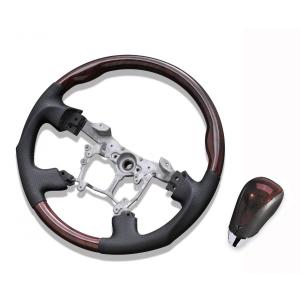 ステアリング シフトノブ アルファード ヴェルファイア 20系 後期 ガングリップ ポプラ調 茶木目｜partsshop
