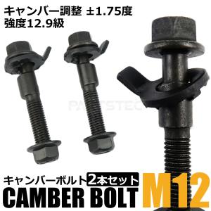 キャンバーボルト 12mm 2本セット フロント/リア キャンバー調整 ±1.75度 M12 偏芯ボルト / 148-69x2｜partstec