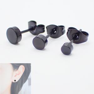 コイン型 スタッドピアス 片耳用 3サイズ ステンレス ピアス 男女兼用 メンズ 国内発送