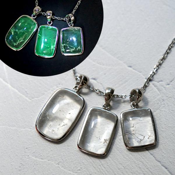 ハイアライトオパール メキシコ産 長方形 小 SV925 シルバー製 ペンダント トップ ネックレス...