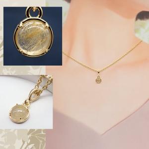 太陽のかけら K18ゴールド ルチルクォーツ ネックレス お揃い プレゼント ルチルクォーツ ネックレス パワーストーン ゴールド 18金 K18