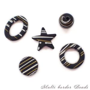 マルチボーダービーズ (07) マット 10個売り /プラスチックビーズ