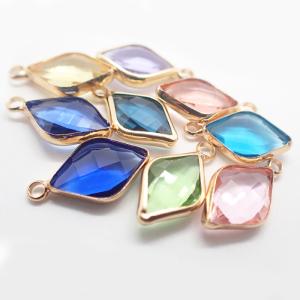 ストーンフレーム (157) リーフ 3色 1個 チャーム 石座 ラインストーン