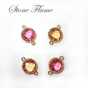 ストーンフレーム (24) コネクターパーツ 全7色 1個 丸 ラウンド 丸