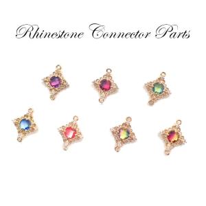 ストーンフレーム (157) リーフ 3色 1個 チャーム 石座 ラインストーン