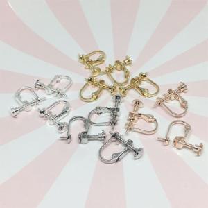 ハンドメイド　イヤリング ステンレス イヤリング (24) カンなし k18メッキ フープイヤリング