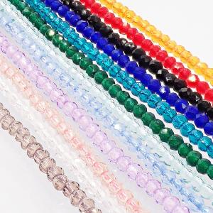 ガラスビーズ 61. ラウンドカット 2mm 1連 約36cm クリスタルAB オーロラ メッキガラスビーズ K9ガラス パーツ ハンドメイド 国内発送