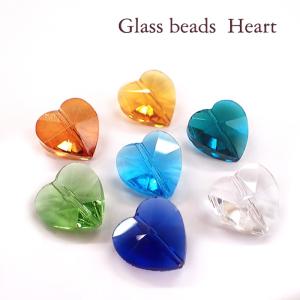 ガラスビーズ 9.ハート 手作り ガラスパーツ ビーズ