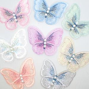 リボン モチーフ レース 刺繍 ワッペン 全6色 10個 motif682 2503
