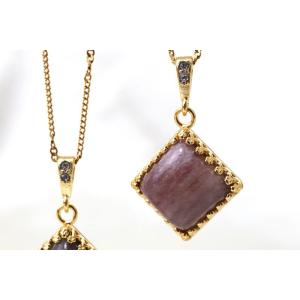 選べる モルダバイト原石 ペンダントトップ チェコ産 K18製 天然石