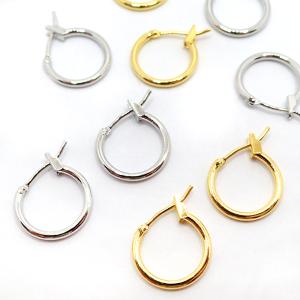 (113) フープピアス パーツ ゴールド／シルバー 高級鍍金 2個(１ペア)売り ピアス アクセサリー 材料 ハンドメイド DIY