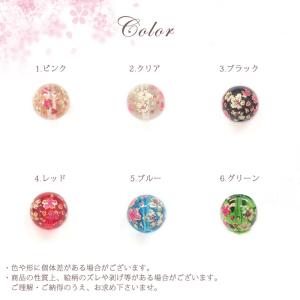 ポイント5倍★ ガラス製プリントビーズ さくら...の詳細画像2