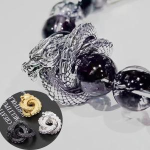 【龍】 ロンデル【1個】ゴールド シルバーブラッ...の商品画像
