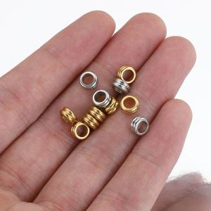 ポイント5倍★ 金属アレルギー対応 ビーズ 【円筒形】ステンレス(304)【10個売り】6mm コラムビーズ ロンデル