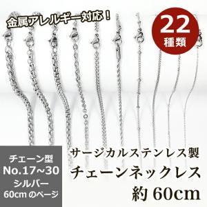 サージカルステンレス製 ネックレスチェーン 金具付 約45cm シルバー