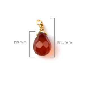 【天然石 カーネリアン】しずぐ 雫型 チャーム...の詳細画像1