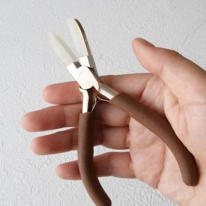 キズがつきにくい 12-6.ナイロンジョー ブラウン アクセサリー制作用 工具 ワイヤーワーク ナイロンペンチ ペンチ ハンドメイド｜partsworld(パーツワールド)