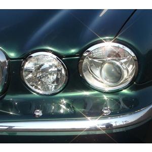 ジャガー　メッキヘッドライトリング 　XJタイプ　X350　X358