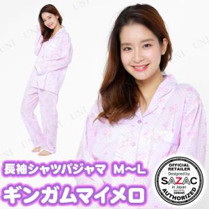 SAZAC ギンガムマイメロ長袖シャツパジャマ パープル レディスM〜L