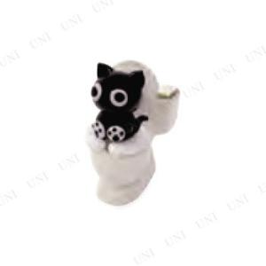 トイレ長居クロネコ 猫 置物 インテリア用品 ミニチュア ガラス細工 ねこ インテリア装飾 トイレに...