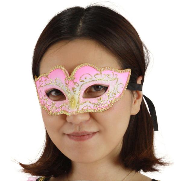 コスプレ 仮装 ベネチアンマスク フォックス ピンク Uniton プチ仮装 コスプレ小物 小道具 ...
