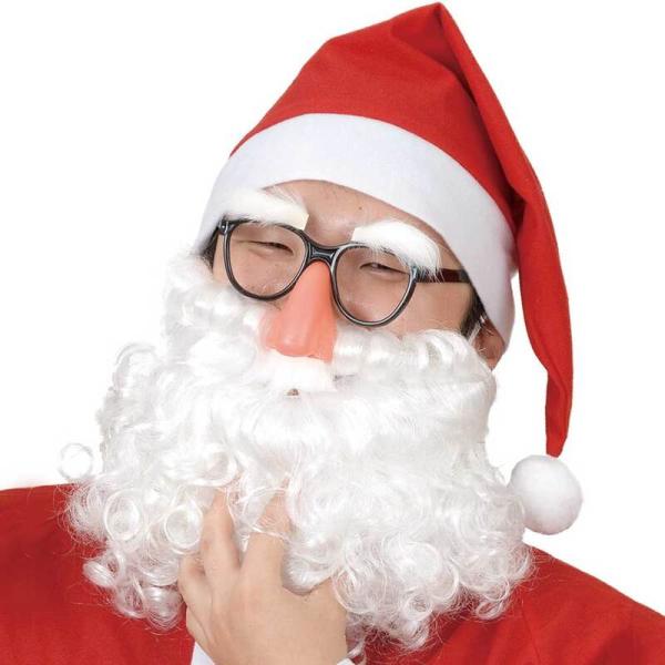 クリスマス 変装グッズ 仮装 小物 サンタコスプレ サンタクロース ヒゲ 髭 白ひげ ハナメガネサン...
