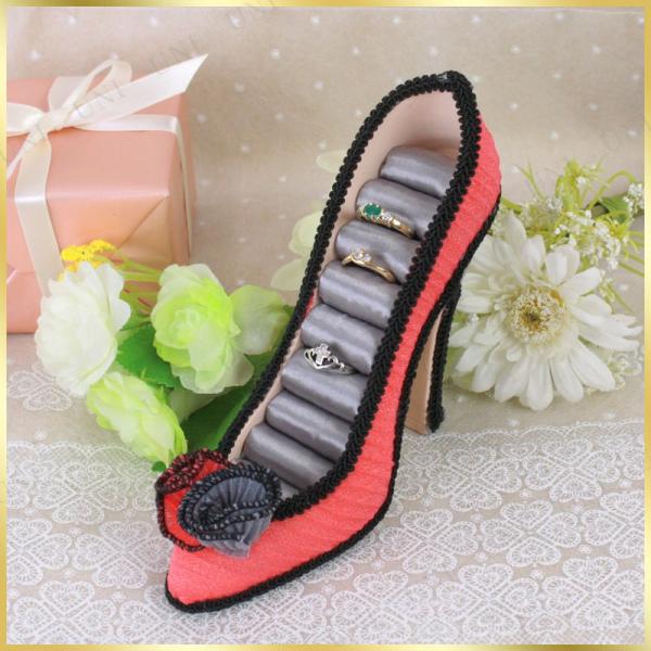 ハイヒール型リングホルダー ピンク×グレー ユニエンタプライズ アクセサリーホルダー インテリア用品...