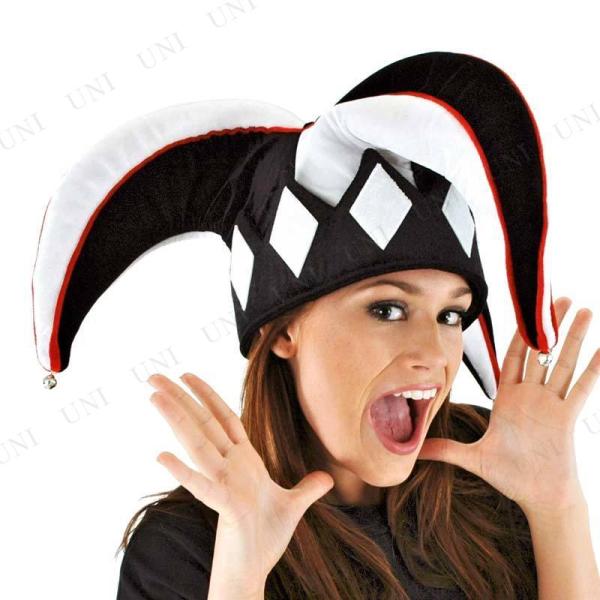 コスプレ 仮装 ロイヤルピエロハット ブラック/ホワイト elope コスプレ小物 ピエロ用小物 ア...