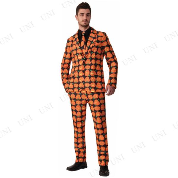 コスプレ ハロウィン かぼちゃ パンプキンスーツ＆ネクタイ L 仮装 衣装 コスチューム