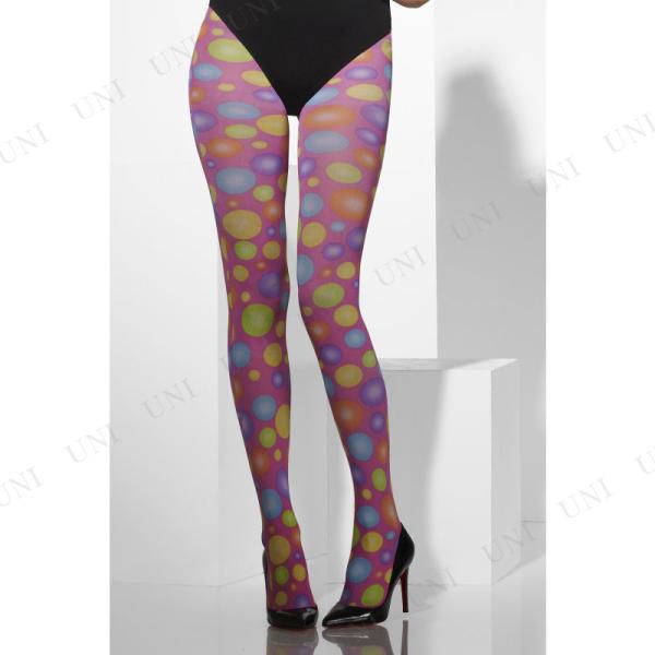 コスプレ 仮装 オペークタイツ ピンクマルチカラースポッツ Smiffy's プチ仮装 コスプレ小物...